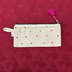 Dot Pattern Tassel Pouch (Long)