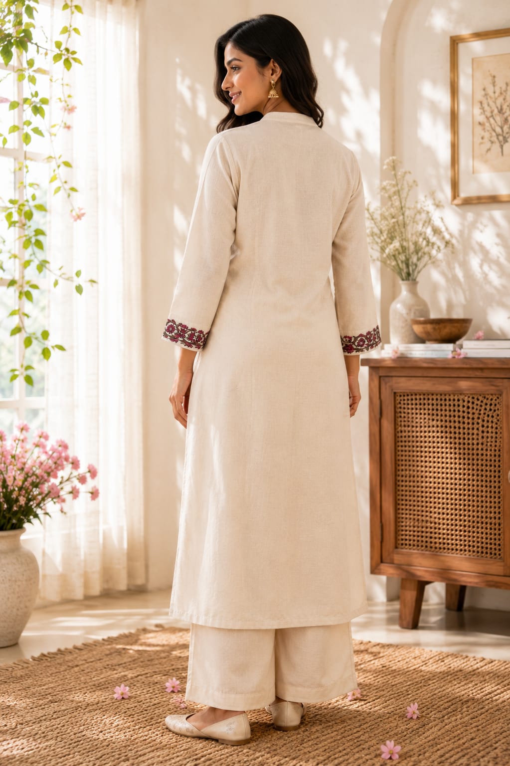 Everyday Bloom Kurti - Ivory - Image 4