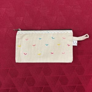 Pastel Chevron Embroidered Pouch