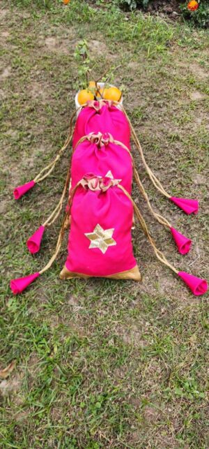 Pink Tri-Layer Potli Bag