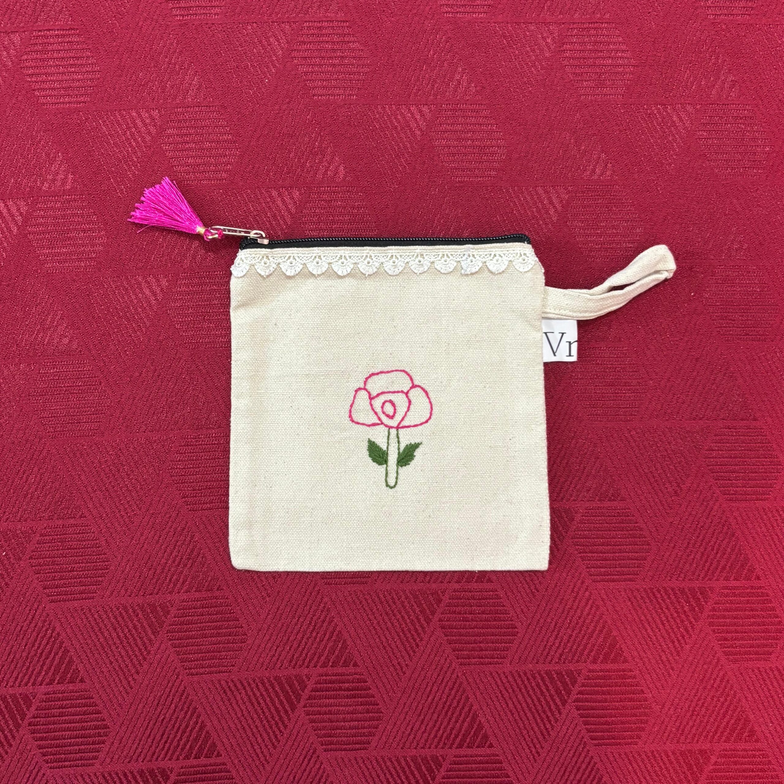 Rose Bud Tassel Pouch