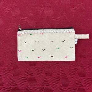 Sage Dot Embroidered Pouch