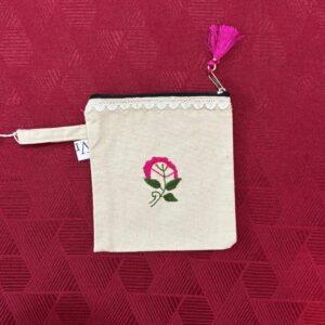 Single Rose Tassel Pouch