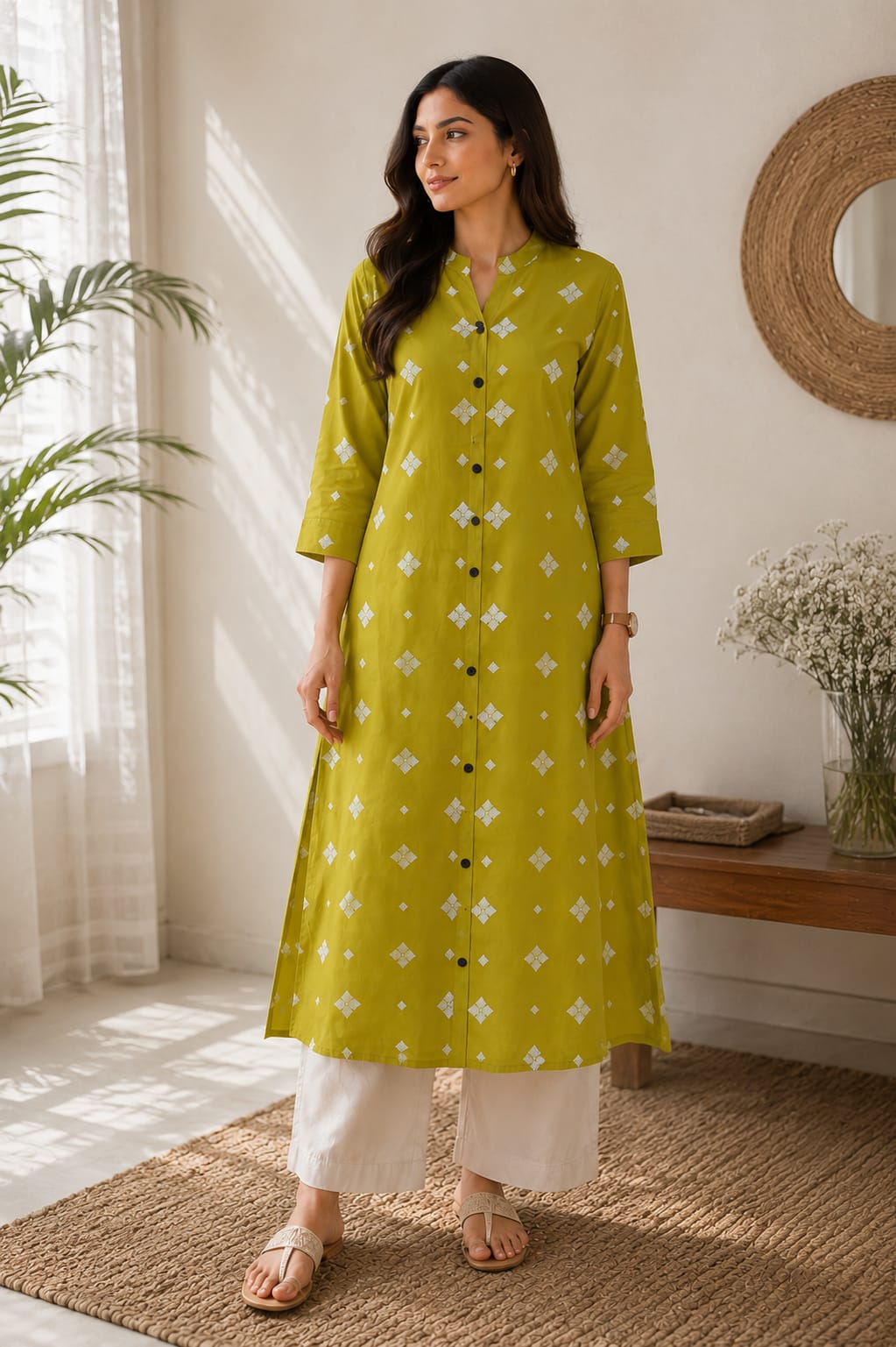 Slow Morning Kurti - Olive - Image 2