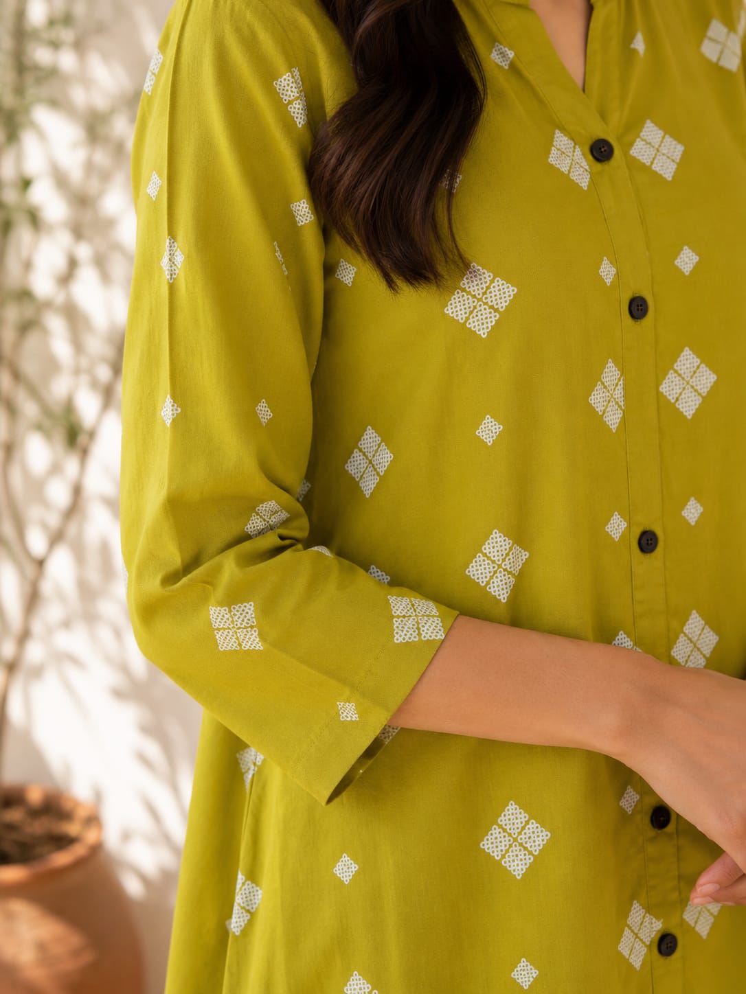 Slow Morning Kurti - Olive - Image 3