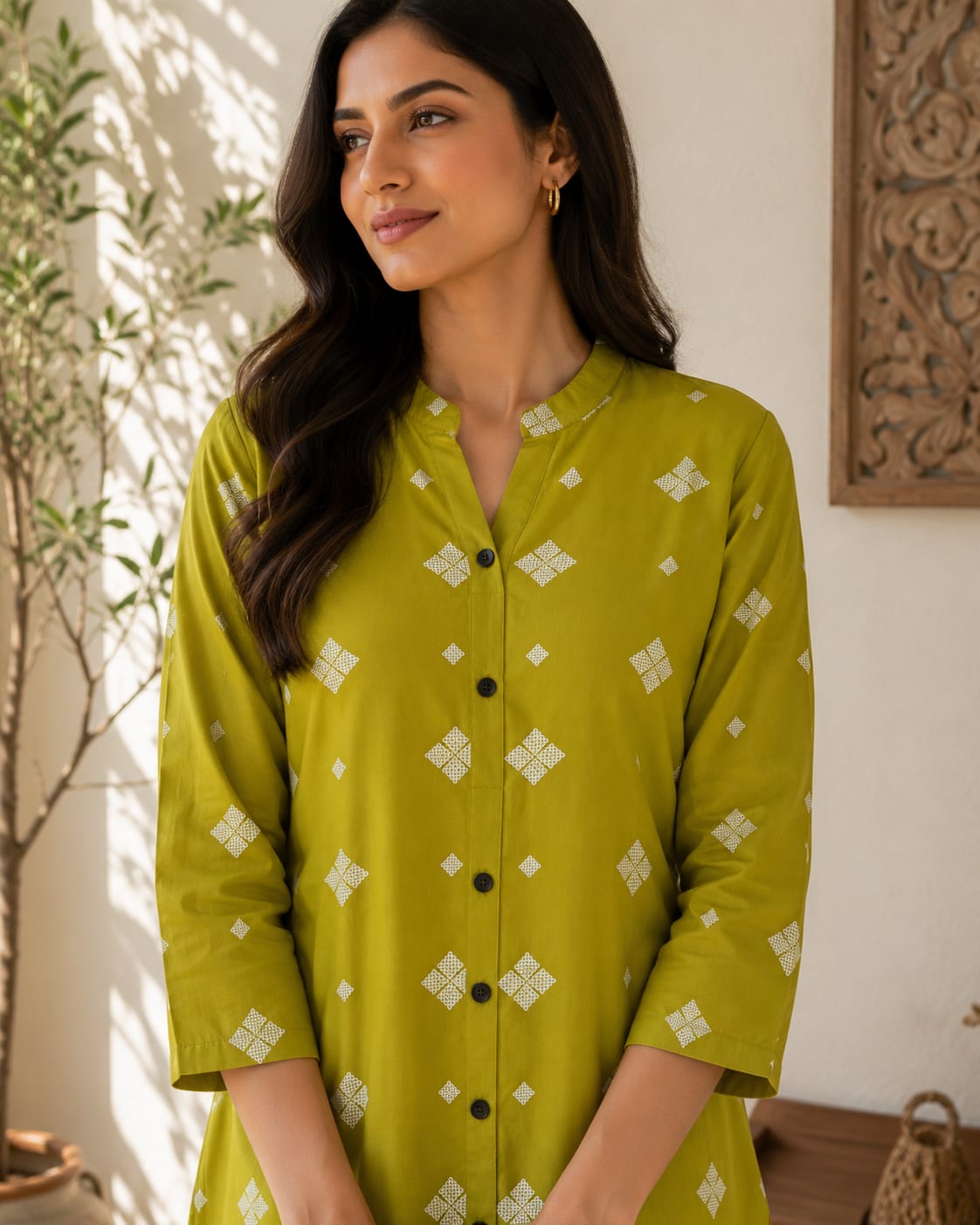 Slow Morning Kurti – Olive