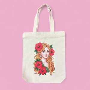 Crimson Hibiscus Tote