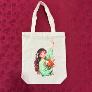 Flower Basket Girl Tote