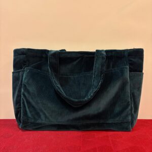 Teal Corduroy Tote