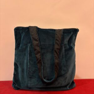 Teal Corduroy Tote (Dark Strap)