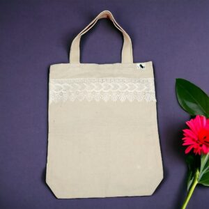 Blank Canvas Lace-Trim Tote