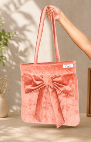 Blush Bow Corduroy Tote