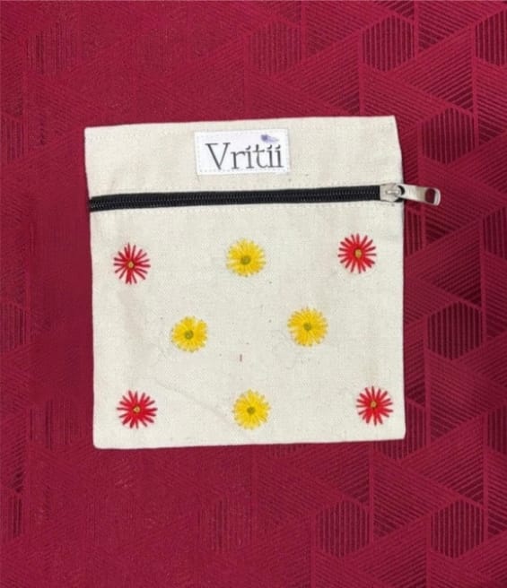 Wildflower Dot Embroidered Pouch
