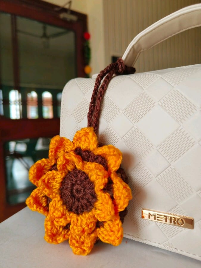 Sunflower Mirror Charm - Mustard